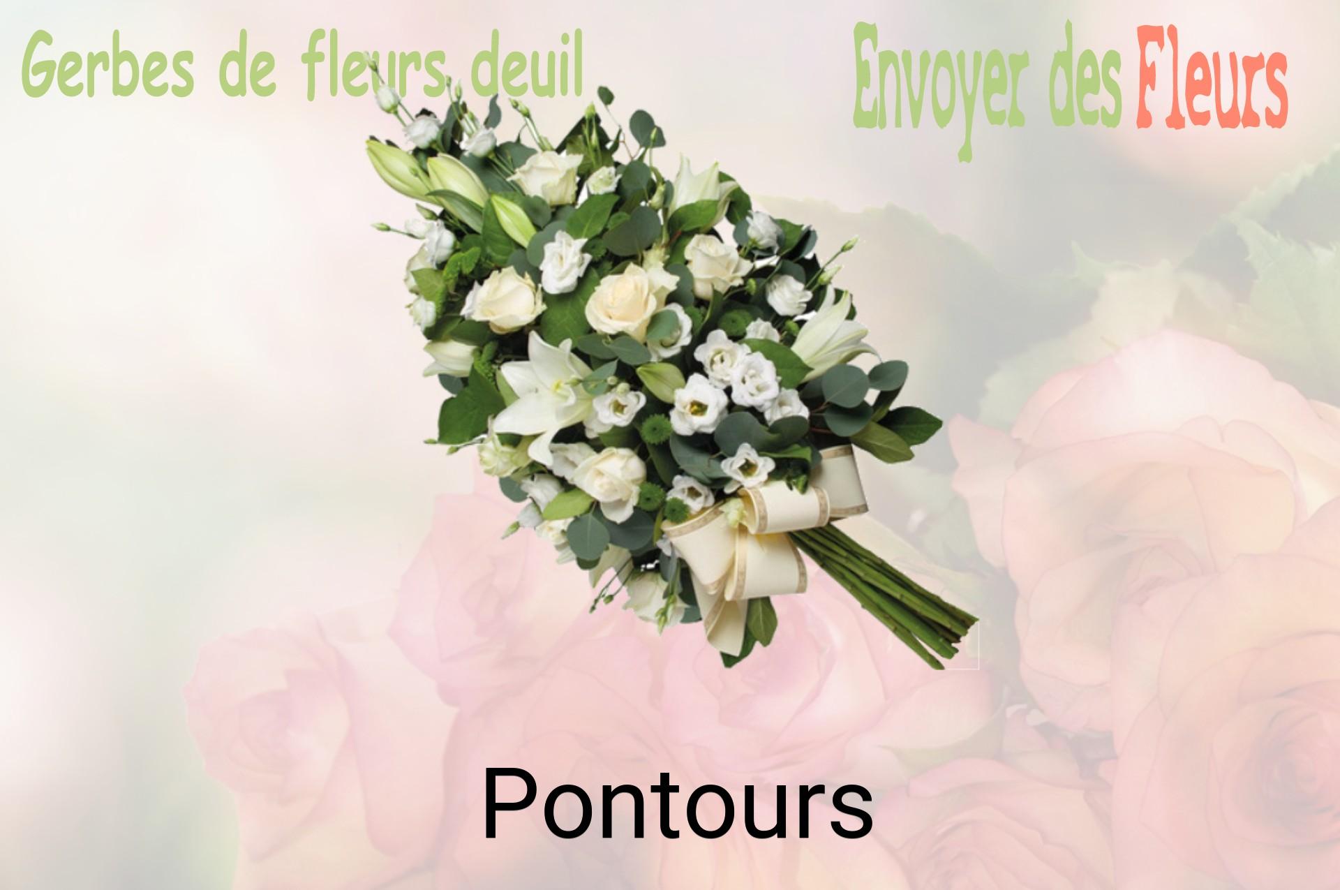 Gerbe de fleurs de deuil livrée à Pontours